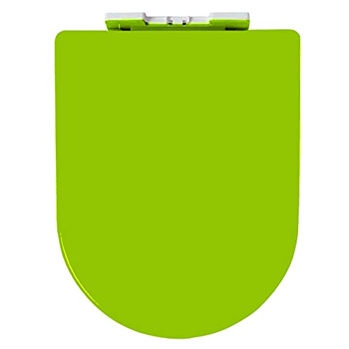 Robuster WC-Sitz mit Absenkautomatik, Schnellverschluss und verstellbaren Scharnieren, ergonomisches Design für Familienbad, erhältlich in 6 Farben (Grün, Einheitsgröße) von Generisch