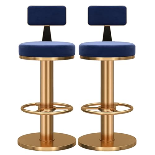 Robuster hoher Barhocker, 2er-Set, 360° drehbar, höhenverstellbar, Frühstücks-Barstühle mit niedriger Rückenlehne, Fußstütze und Metallsockel, für Kücheninsel, 65 - 80 cm Größe Robuster hoher Barhocker, 2er-Set, 360° drehbar, höhenverstellbar, Frühstücks-Barstühle mit niedriger Rückenlehne, Fußstütze und Metallsockel, für Kücheninsel, 65 - 80 cm Größe von Generisch