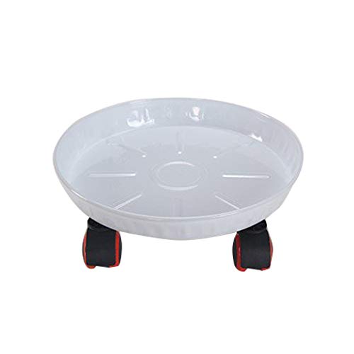 Robuster runder Pflanzenständer aus Stahl mit 8 Rädern, beweglicher Blumentopf, Palette, Druckgusstablett für den Innen- und Außenbereich, 50,8 cm, weißer Pflanzenhalter Robuster runder Pflanzenständer aus Stahl mit 8 Rädern, beweglicher Blumentopf, Palette, Druckgusstablett für den Innen- und Außenbereich, 50,8 cm, weißer Pflanzenhalter von Generisch
