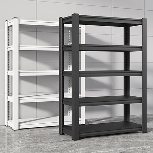Robustes 5-stöckiges Metallregal – freistehendes Küchenregal, abnehmbares Design, schwarze Oberfläche (100 x 50 x 150 cm) – perfekt für Zuhause und Garage von Generisch