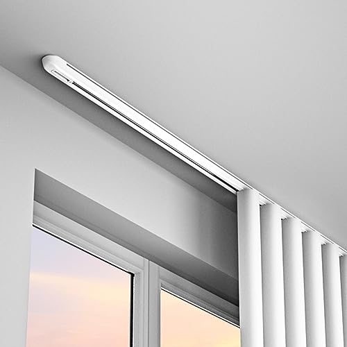 Robustes Aluminium-Deckenvorhangschienensystem mit leisen Gleitern – flexible Gleitschiene für Raumteiler, Erkerfenster, Dusche oder Wohnung (1,8 m) von Generisch