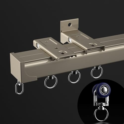 Robustes Aluminium-Vorhangschienensystem mit 90-Grad-Eckbiegung, ideal für L-förmige U-förmige Raumteiler und Duschvorhänge, Decken- oder Wandmontage von Generisch