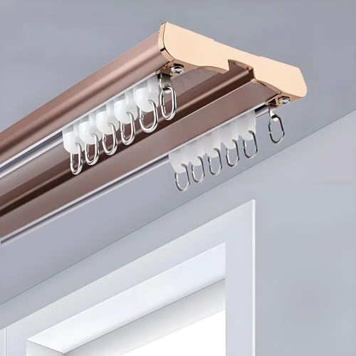 Robustes Doppel-Vorhangschienensystem – Deckenmontage, leise Gleitschiene für Raumteiler und Vorhänge Robustes Doppel-Vorhangschienensystem – Deckenmontage, leise Gleitschiene für Raumteiler und Vorhänge von Generisch