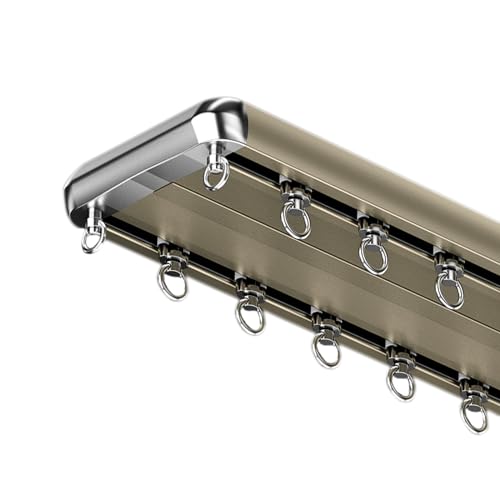 Robustes Doppelschienensystem aus Aluminium für Wohnmobile, Privatsphäre und Wohnzimmer, Deckenmontage, verbundene Schienen mit Beschlägen Robustes Doppelschienensystem aus Aluminium für Wohnmobile, Privatsphäre und Wohnzimmer, Deckenmontage, verbundene Schienen mit Beschlägen von Generisch