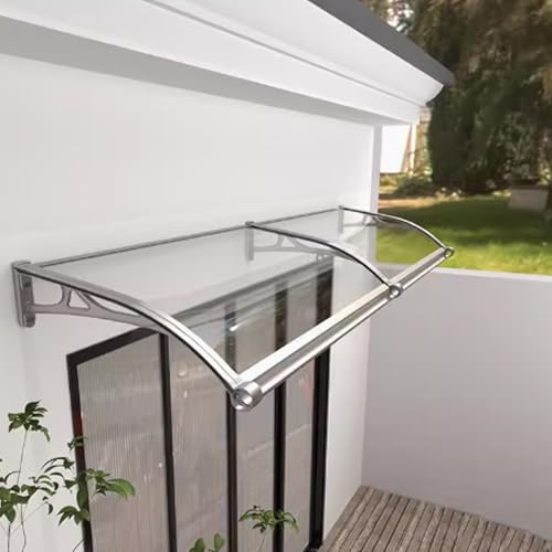Robustes Polycarbonat-Türvordach, wetterbeständiger Outdoor-Terrassenüberdachung, gebogenes Design für verbesserten Schutz von Generisch
