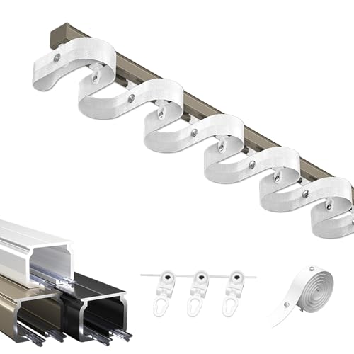 Robustes S-Shape-Vorhangschienen-Set für Decken- oder Wandmontage, ideal für Wohnzimmer oder Schlafzimmer, langlebiges Vorhanghalterungssystem für reibungslosen Betrieb Robustes S-Shape-Vorhangschienen-Set für Decken- oder Wandmontage, ideal für Wohnzimmer oder Schlafzimmer, langlebiges Vorhanghalterungssystem für reibungslosen Betrieb von Generisch