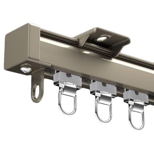Robustes Vorhangschienen-Set – 200 cm Decken- und Wandmontage, Raumteilerschiene – leises Schiebesystem für – Gold-Finish Robustes Vorhangschienen-Set – 200 cm Decken- und Wandmontage, Raumteilerschiene – leises Schiebesystem für – Gold-Finish von Generisch