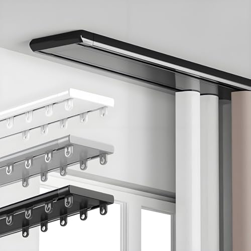 Robustes Vorhangschienensystem für Raumteiler, Deckenmontage, Aluminiumstange für Wohnmobil und Schlafzimmer von Generisch