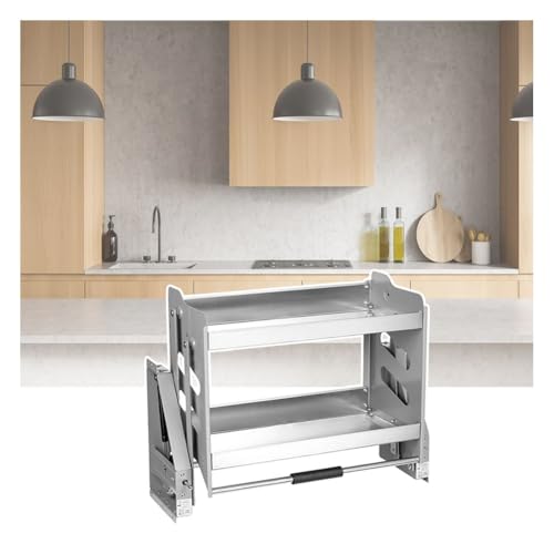 Robustes ausziehbares Küchenregal – Wandmontierter Schiebe-Hebeschrank für Restaurants und Zuhause (45 x 27 x 52 cm) – platzsparende Küchenaufbewahrungslösung von Generisch