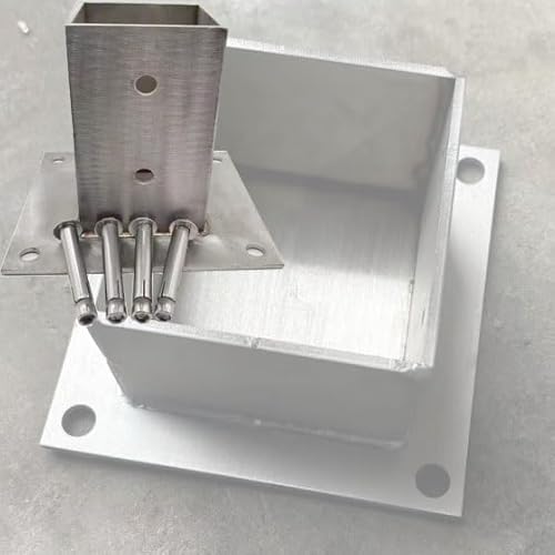 Robustes silbernes Holzzaun-Pergola-Pfostenhalterungs-Set – 10 Stück Metall-Beton-Halterungen für Deckgeländer und Zaunstütze, 200 x 200 mm Robustes silbernes Holzzaun-Pergola-Pfostenhalterungs-Set – 10 Stück Metall-Beton-Halterungen für Deckgeländer und Zaunstütze, 200 x 200 mm von Generisch