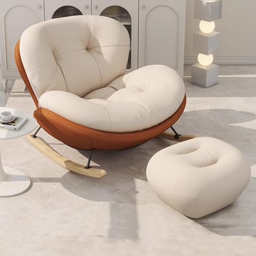 Rocker Relaxsessel für Erwachsene mit Fußstütze, Nordic Recliner Couches mit Massivholzsockeln, platzsparend, kippsicher, Freizeit-Lesesesessel, Tragfähigkeit 200 kg Rocker Relaxsessel für Erwachsene mit Fußstütze, Nordic Recliner Couches mit Massivholzsockeln, platzsparend, kippsicher, Freizeit-Lesesesessel, Tragfähigkeit 200 kg von Generisch