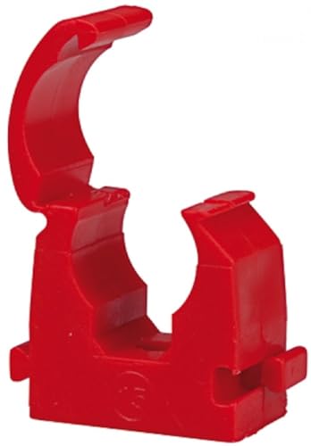 Rohrklemme Rohrschelle Rohrhalter Rohrclip "speedfit" Wandhalter Rohrbefestigung Schlauchklemme versch. Größen und Farben 15-54 mm (rot, 22mm) von Generisch