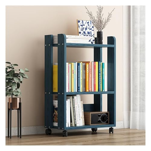 Rollbares Bücherregal mit 3 Ebenen, mobiler Aufbewahrungswagen mit Universalrollen, kleines Bücherregal für Zuhause, Büro, Wohnzimmer, Schlafzimmer, kompaktes blaues Bücherregal für kleine Räume Rollbares Bücherregal mit 3 Ebenen, mobiler Aufbewahrungswagen mit Universalrollen, kleines Bücherregal für Zuhause, Büro, Wohnzimmer, Schlafzimmer, kompaktes blaues Bücherregal für kleine Räume von Generisch