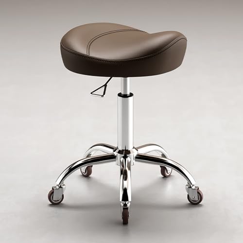 Rollhocker mit Rollen, höhenverstellbarer Drehstuhl für Massage, Spa, Salon und Haarschneiden von Generisch