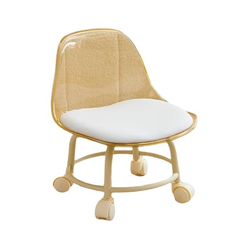 Rollhocker mit Rückenlehne, 360° drehbare Räder für Home Office und Schönheitssalon, 4er Set - Ergonomisches Design für Komfort und Mobilität von Generisch