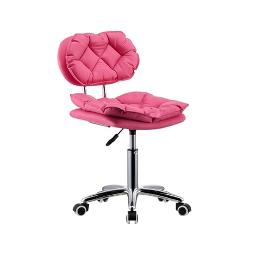 Rollhocker mit Rückenlehne, um 360 Grad drehbar, verstellbare Höhe 45 cm - 60 cm, ergonomischer Schreibtischhocker mit Rollen, 6 Farben erhältlich von Generisch