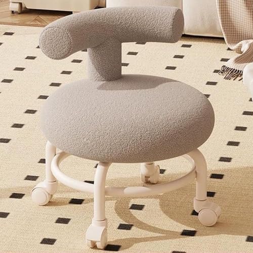 Rollhocker mit weichem Kissen und Rückenlehne, Fußgestell, Rollen für Eingangsbereich und Wohnzimmer Fußhocker von Generisch