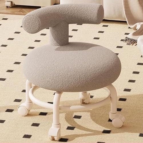 Rollhocker mit weichem Kissen und Rückenlehne, Metallsockel, Fußhocker für Eingangsbereich, Wohnzimmer, Schlafzimmer Komfort Rollhocker mit weichem Kissen und Rückenlehne, Metallsockel, Fußhocker für Eingangsbereich, Wohnzimmer, Schlafzimmer Komfort von Generisch
