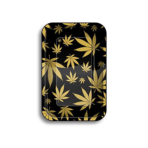 Rolling Tray Metall Leaves Gold Small BAU-Unterlage Weed + Sticker von Generisch