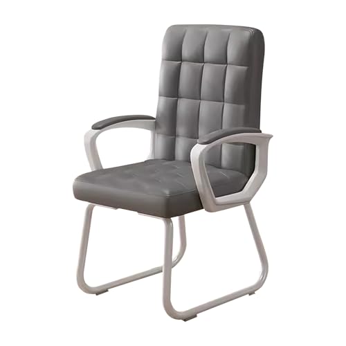 Rollloser Bürostuhl, PU-Leder, mittlere Rückenlehne, ergonomisches Design für Empfang, Wartezimmer und Konferenzräume von Generisch