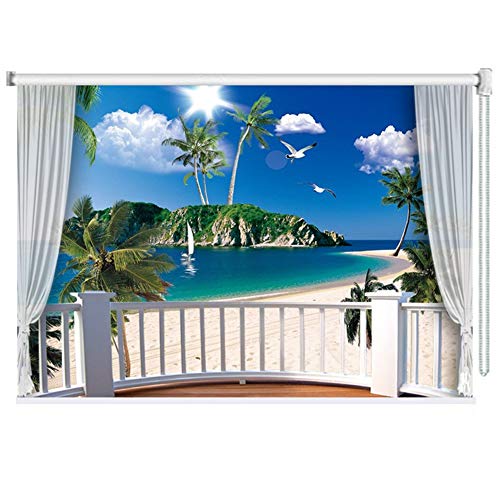 Rollos mit tropischer Strandszene für Schlafzimmer und Badezimmer, Fensterdekoration aus hochwertigem Material Rollos mit tropischer Strandszene für Schlafzimmer und Badezimmer, Fensterdekoration aus hochwertigem Material von Generisch