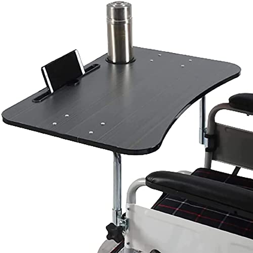 Rollstuhl-Tablett Tisch, Holz, tragbares Esstablett mit Handyhalter, abnehmbares Universal-Tablett für Rollstuhl Rollstuhl-Tablett Tisch, Holz, tragbares Esstablett mit Handyhalter, abnehmbares Universal-Tablett für Rollstuhl von Generisch