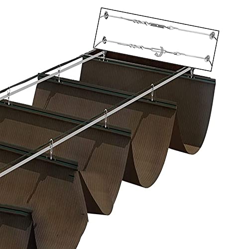 Roman Style Wave Canopy Cover with Retractable Enclosure for Outdoor Patio Markise, Polyester Replacement Pergola Cover with UV Protection for Terrace Deck (Size:1.2x6m) von Generisch