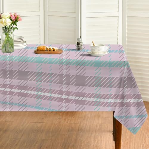 RosaGitter Tischdecke Abwaschbar Rechteckig, Gartentischdecke für Outdoor Plaid, Tischdecke Rosa Wasserabweisend, Tischtuch für Küche, Restaurant, Hochzeit, Bankett (140x240 cm) A68 von Generisch