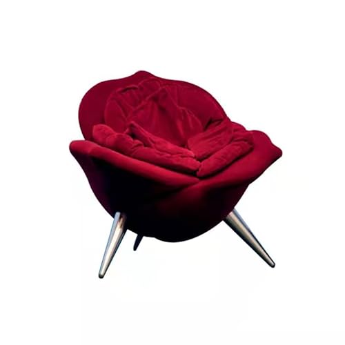 Rose Petal Akzentstuhl, moderner Designer-Samt-Loungestuhl, Blau, 87 x 86 x 78 cm (Bordeauxrot) von Generisch