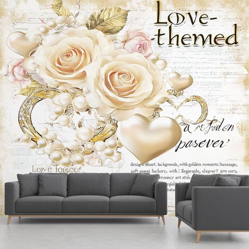 Rosen Blumen Vintage Tapete Selbstklebende Fototapete Blätter Natur Retro Tapeten Pflanzen Stengel Wandtapete Vinyl Wasserdicht Wandaufkleber für Wohnzimmer Schlafzimmer Küchen 400x280 cm Rosen Blumen Vintage Tapete Selbstklebende Fototapete Blätter Natur Retro Tapeten Pflanzen Stengel Wandtapete Vinyl Wasserdicht Wandaufkleber für Wohnzimmer Schlafzimmer Küchen 400x280 cm von Generisch