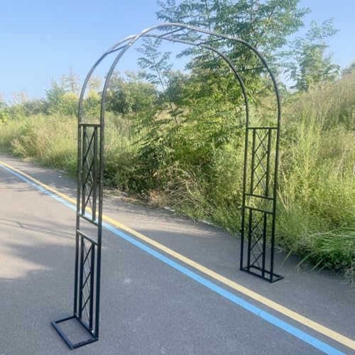 Rosenbogen Metall Pergola mit Sockel 140 180 200 220 240 260 280 300 320 340 Garten Rankhilfe Laube für Kletterpflanzen Torbogen für Terrasse Rasen Hochzeitszeremonie Dekor von Generisch