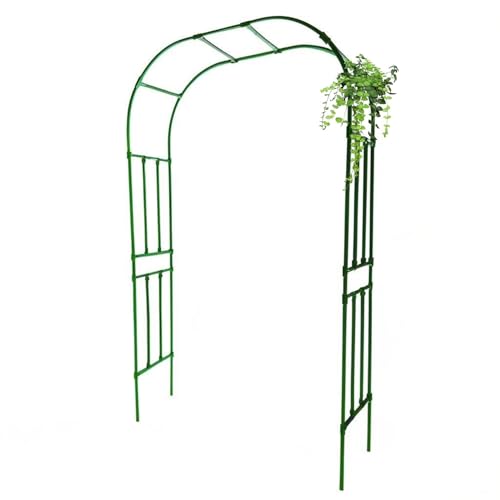 Rosenbogen Torbogen Rankhilfe, Rankbogen Stahl für Kletterpflanzen, Robustes Gartenbogen, einfach zu montieren, 240 cm hoch, Pergola für Rasen, Terrasse, Außenbereich(grün,W230 x H240cm) von Generisch