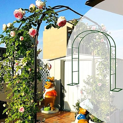 Rosenbogen aus Stahl mit Rankgitter 180x220cm Outdoor Hochzeitsdeko Kletterpflanzenstütze Weiß Pflanzenbogen für Efeu Gartenlaube Langlebige Metallstruktur von Generisch