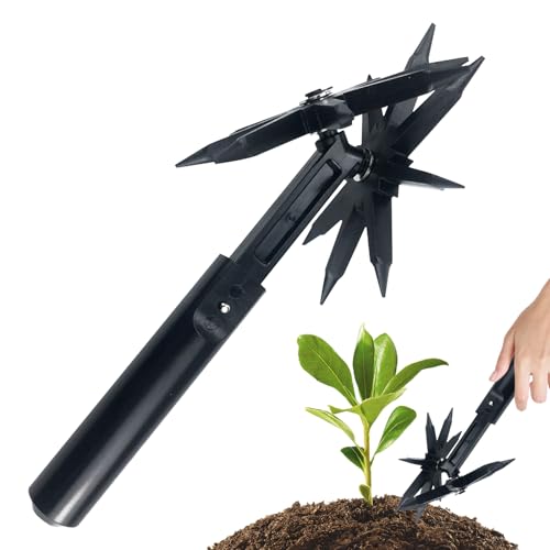 Rotary Gartenfräse,Handgrubber - Tragbarer Bodenlockerer für Beet- & Kübelpflanzen Gemüseanbau Landschaftsgestaltung von Generisch