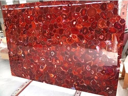 Roter Achat Couchtisch für Cafeteria Dekor 45,7 x 91,4 cm I Achat Epoxy Tischplatte mit königlichem Look von Generisch