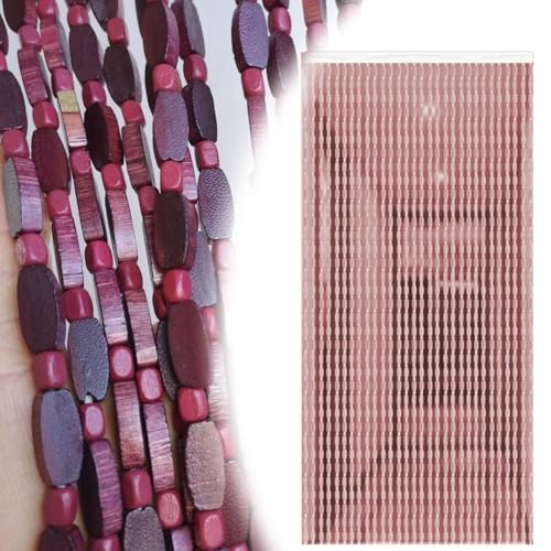 Roter Bambus-Perlenvorhang für Tür, 120 cm x 210 cm, dekorativer Perlenvorhang für Veranda, Schlafzimmer, Wohnzimmer, Trennwand, trendiges Wohndekor-Accessoire Roter Bambus-Perlenvorhang für Tür, 120 cm x 210 cm, dekorativer Perlenvorhang für Veranda, Schlafzimmer, Wohnzimmer, Trennwand, trendiges Wohndekor-Accessoire von Generisch