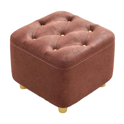 Roter Pouf, Ottomane, Fußstütze, gepolsterter Sitzhocker, stabile Fußstütze für Zuhause, Eingangsbereich, Wohnzimmer, Sofa, 28 x 28 x 26 cm, stilvolles und funktionales Design Roter Pouf, Ottomane, Fußstütze, gepolsterter Sitzhocker, stabile Fußstütze für Zuhause, Eingangsbereich, Wohnzimmer, Sofa, 28 x 28 x 26 cm, stilvolles und funktionales Design von Generisch
