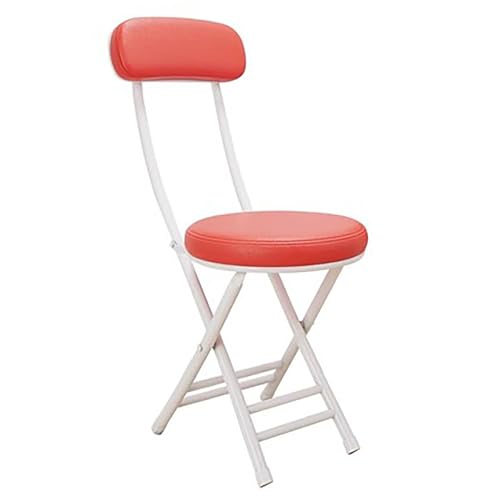Roter gepolsterter Klappstuhl mit Rückenlehne, tragbarer runder Klappstuhl für Camping, Partys, Büros und Esszimmer, bequeme und stilvolle Sitzlösung von Generisch