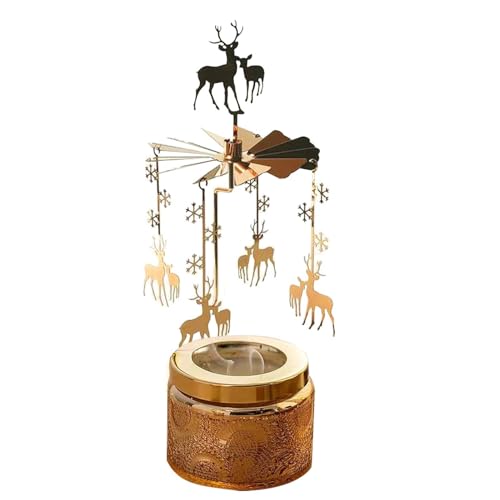 Rotierendes Kerzenhaltertablett - Rotierender Kerzenständer Mit Rundem Tablett Thermische Duftkerze | Romantische Drehbare Laterne Kerzenschein Ornamente Für Mädchen Als Bankett- Und D-Geschenke von Generisch