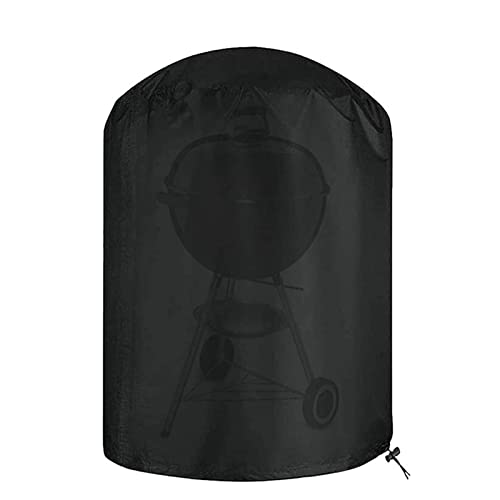 Round Wetterfest Grillabdeckung, Abdeckungen Für Holzkohlegrill, Abdeckung Wasserdicht, UV-beständig, Atmungsaktiv, Für Kochen Im Freien-Schwarz||160x90cm von Generisch