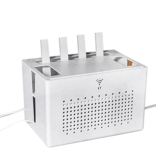 Router | Wifi Router Aufbewahrung | Rack Router | Atmungsaktive Wärmeableitende Router Aufbewahrungsbox | Kabelaufbewahrungshalter für Büro und Zuhause, Schreibtisch, TV, Computer, Kabel von Generisch