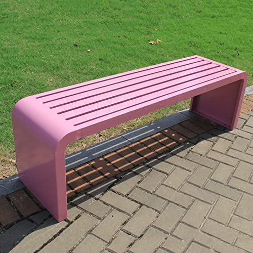 Rückenfreie Metall-Gartenbank, langlebige Allwetter-Sitzgelegenheit für Terrasse, Park und Lounge Entspannung von Generisch