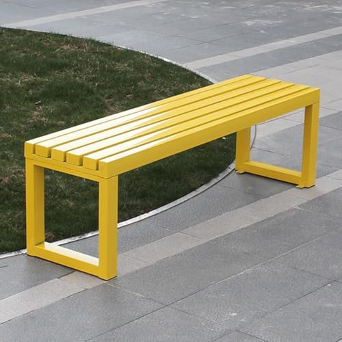 Rückenfreie Outdoor-Bank, robuster Metallrahmen, Lattensitze für Garten, Terrasse, Park, Schule, Plaza, Veranda, Rasen und Hofdekoration Rückenfreie Outdoor-Bank, robuster Metallrahmen, Lattensitze für Garten, Terrasse, Park, Schule, Plaza, Veranda, Rasen und Hofdekoration von Generisch