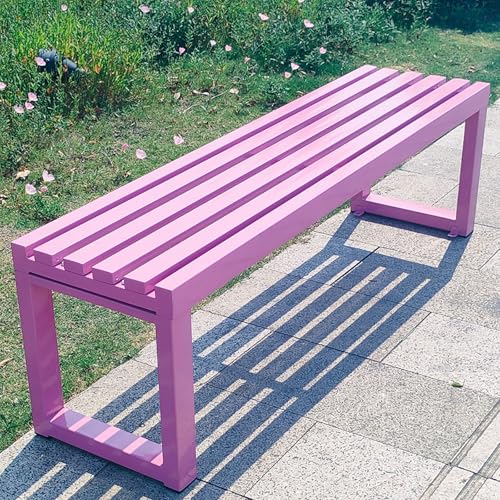 Rückenfreie Sitzbank für den Außenbereich, robuster Metalllattensitz, wetterfest für Garten, Park oder Terrasse, unterstützt bis zu 400 kg von Generisch