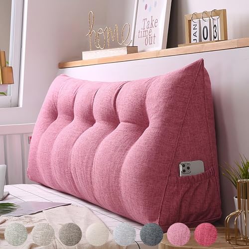 Rückenkissen Bett 180cm Rose, Groß Bettkissen Rückenlehne, Dreieckige Keilkissen Bett Kopfteil Kissen, Baumwolle Leinen Rückenstützkissen Keil Lendenkissen, Waschbar Rückenpolster für die Wand Rückenkissen Bett 180cm Rose, Groß Bettkissen Rückenlehne, Dreieckige Keilkissen Bett Kopfteil Kissen, Baumwolle Leinen Rückenstützkissen Keil Lendenkissen, Waschbar Rückenpolster für die Wand von Generisch