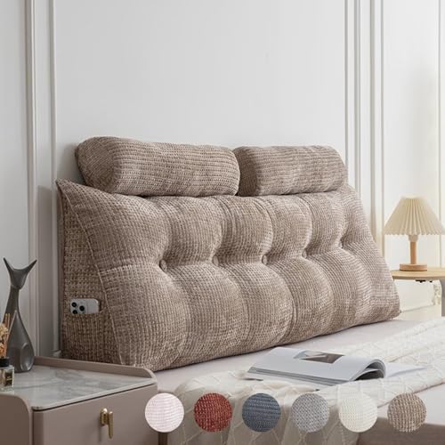 Rückenkissen Bett 200 cm Khaki, Cord Bettkissen Rückenlehne mit Nackenrolle, Große Keil Kopfteil Kissen, Dreieckiges Rückenpolster für die Wand, Waschbar Rückenlehnenpolster Bett Rückenstützkissen Rückenkissen Bett 200 cm Khaki, Cord Bettkissen Rückenlehne mit Nackenrolle, Große Keil Kopfteil Kissen, Dreieckiges Rückenpolster für die Wand, Waschbar Rückenlehnenpolster Bett Rückenstützkissen von Generisch