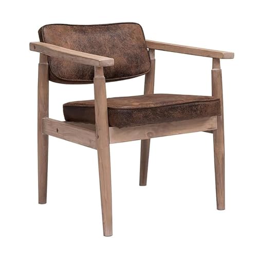 Rückenlehne Stuhl Retro Made Old Solid Wood Stuhl Rahmen Freizeitstuhl für Hotel/Café/Esszimmer Armlehne Stuhl Bequemes Lederkissen Rückenlehne Stuhl Retro Made Old Solid Wood Stuhl Rahmen Freizeitstuhl für Hotel/Café/Esszimmer Armlehne Stuhl Bequemes Lederkissen von Generisch