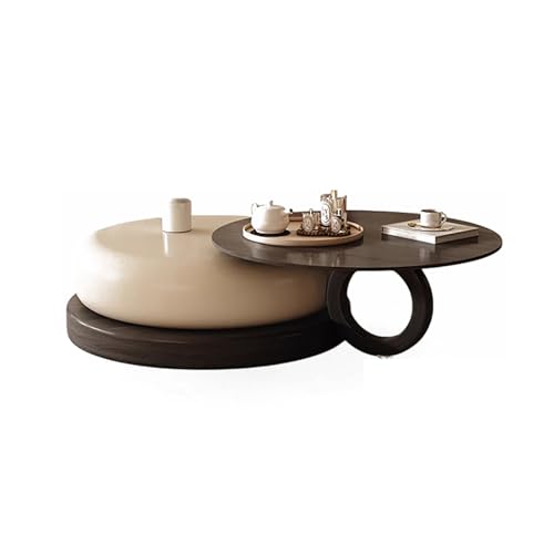 Runde Couchtisch-Set mit Tischplatte aus gehärtetem Glas und Holzsockel, Retro-Design, modernes Design für Wohnzimmer, Schlafzimmer und Büro Runde Couchtisch-Set mit Tischplatte aus gehärtetem Glas und Holzsockel, Retro-Design, modernes Design für Wohnzimmer, Schlafzimmer und Büro von Generisch