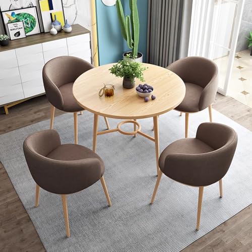 Runde Esstisch Set für 4 platzsparende Küchentisch mit Stühlen Modern Braun Esszimmermöbel für kleine Räume Runde Esstisch Set für 4 platzsparende Küchentisch mit Stühlen Modern Braun Esszimmermöbel für kleine Räume von Generisch