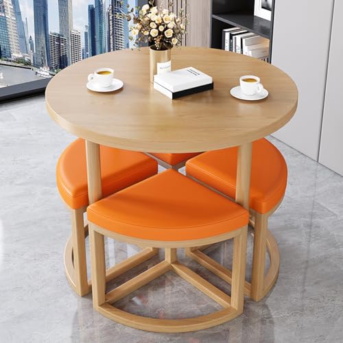 Runde Esszimmertisch Set - 5-teiliges Küchentisch und Stühle, modernes Design für Wohnzimmer und Büro, perfekt für Empfang und Verhandlungen von Generisch